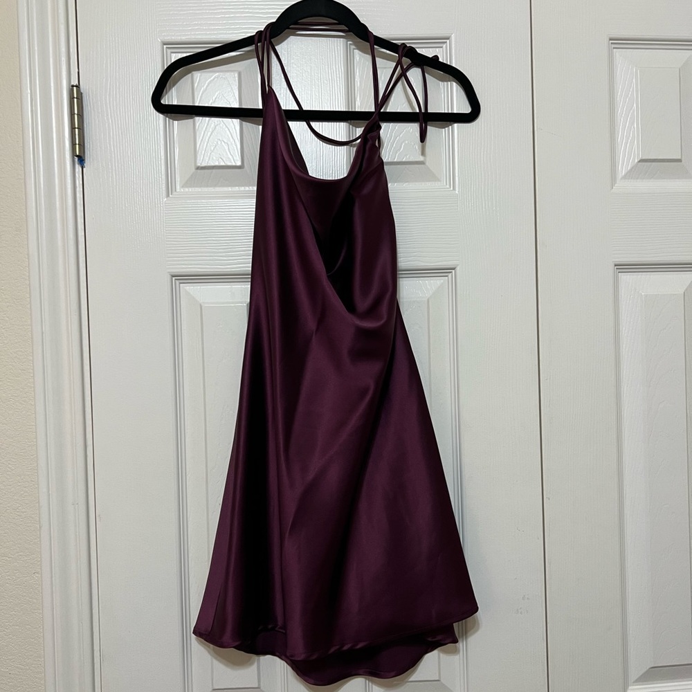 Le Lis Collection Purple Satin Mini Dress Size S
